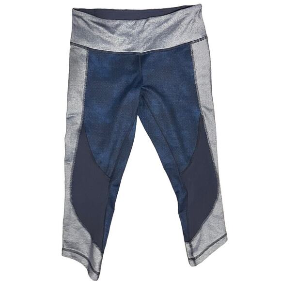 Lululemon Sashiko Stitch Denim Wunder Under Crop Leggings Size 6 - Picture 6 of 10